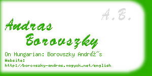 andras borovszky business card